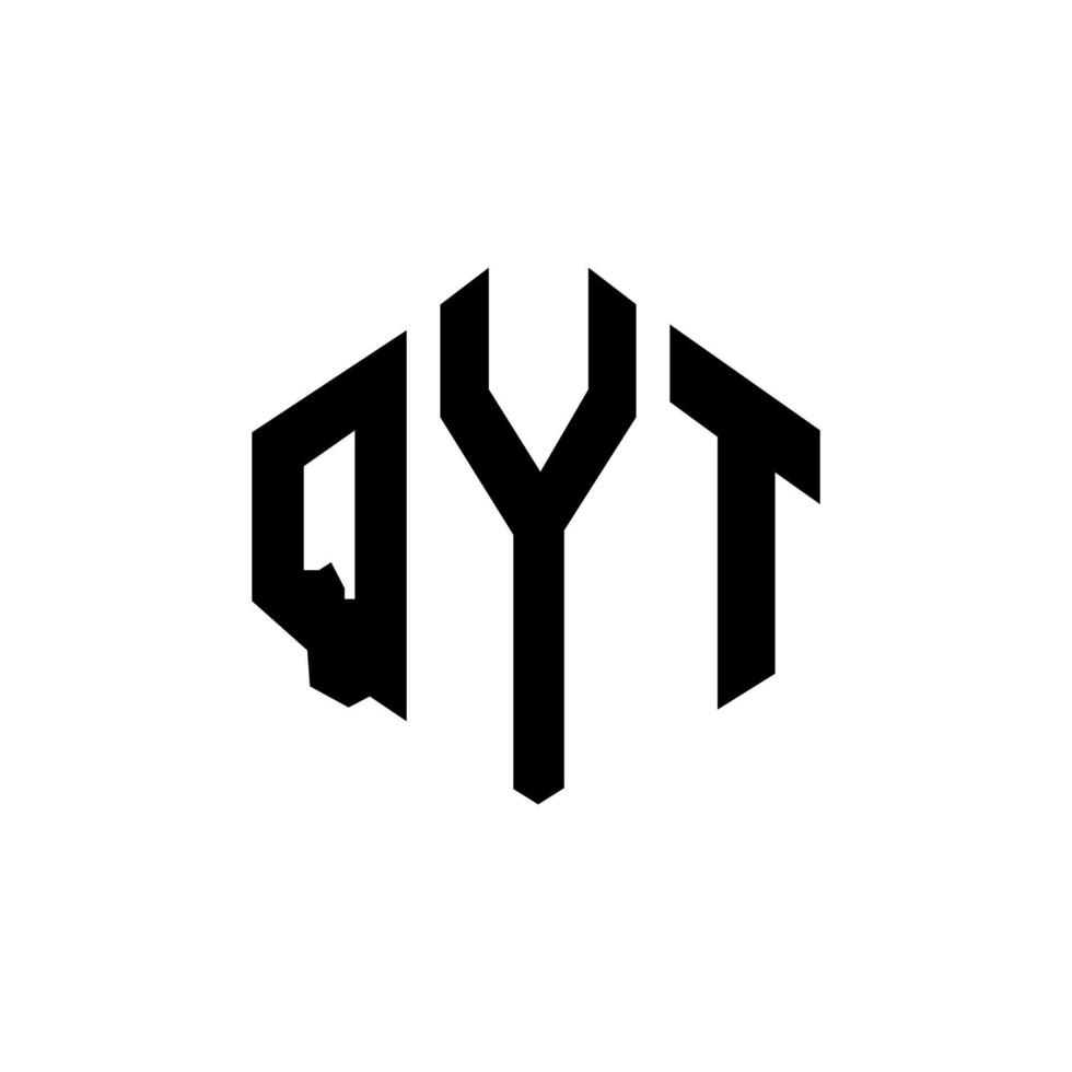 design de logotipo de letra qyt com forma de polígono. qyt polígono e design de logotipo em forma de cubo. qyt hexagon vector logo template cores brancas e pretas. monograma qyt, logotipo comercial e imobiliário.