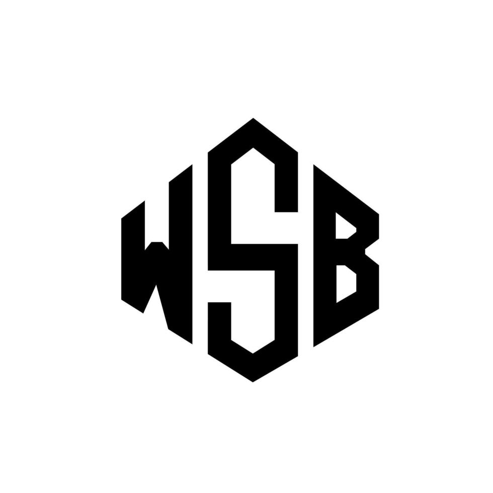 design de logotipo de carta wsb com forma de polígono. wsb polígono e design de logotipo em forma de cubo. modelo de logotipo de vetor hexágono wsb cores brancas e pretas. monograma wsb, logotipo de negócios e imóveis.