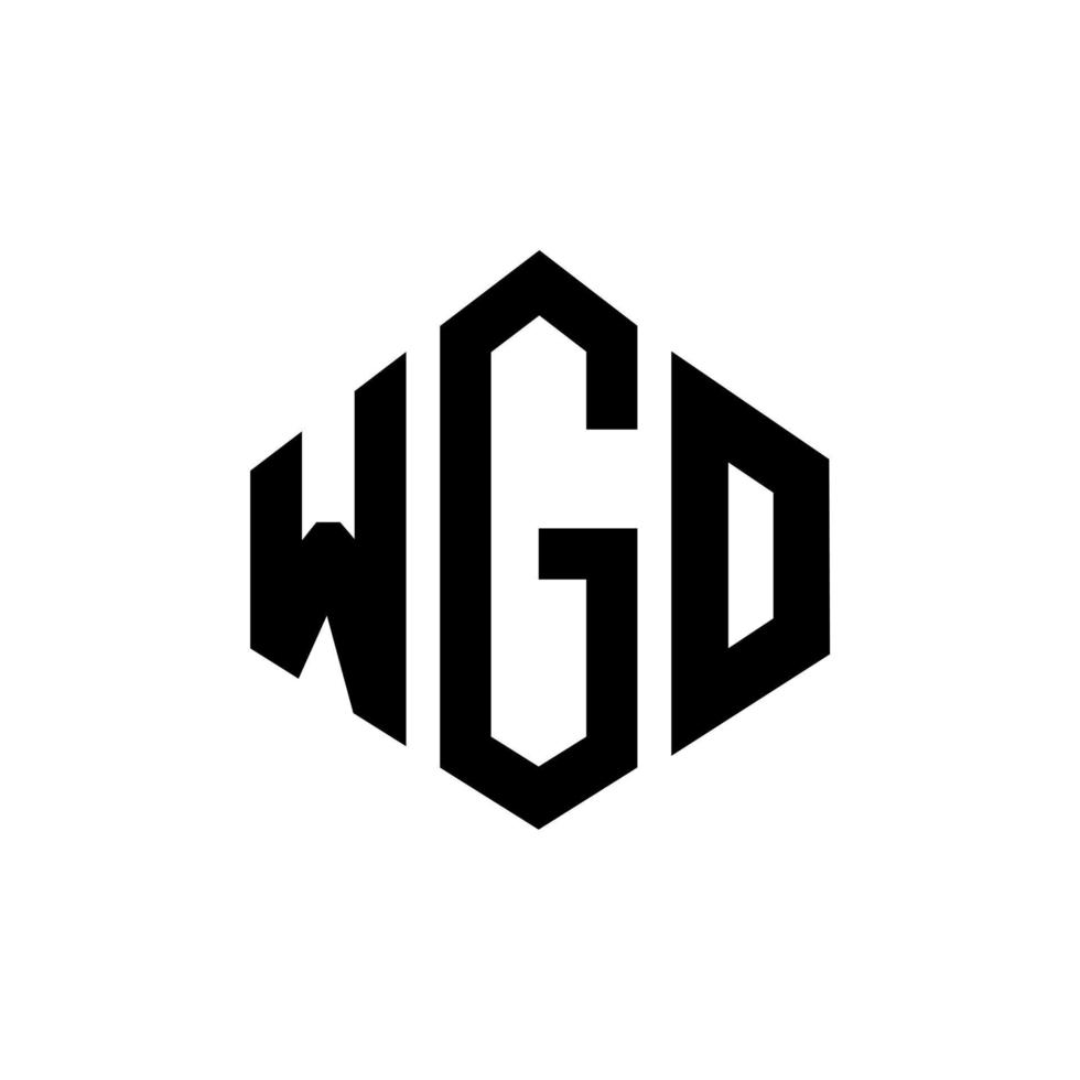 design de logotipo de carta wgo com forma de polígono. wgo polígono e design de logotipo em forma de cubo. modelo de logotipo de vetor wgo hexágono cores brancas e pretas. monograma wgo, logotipo de negócios e imóveis.