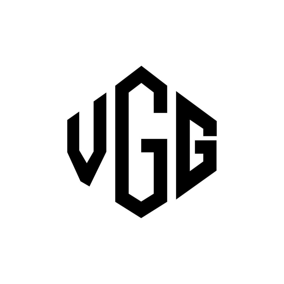 design de logotipo de carta vgg com forma de polígono. vgg polígono e design de logotipo em forma de cubo. modelo de logotipo de vetor hexágono vgg cores brancas e pretas. monograma vgg, logotipo de negócios e imóveis.