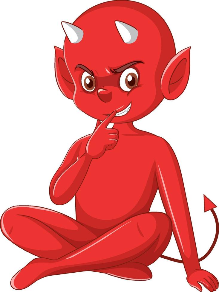 personagem de desenho animado do diabo em fundo branco vetor