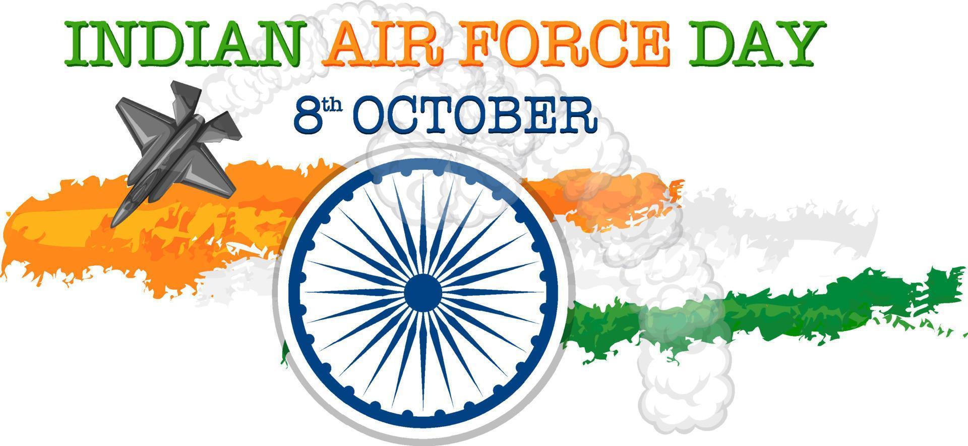 cartaz do dia da força aérea indiana vetor