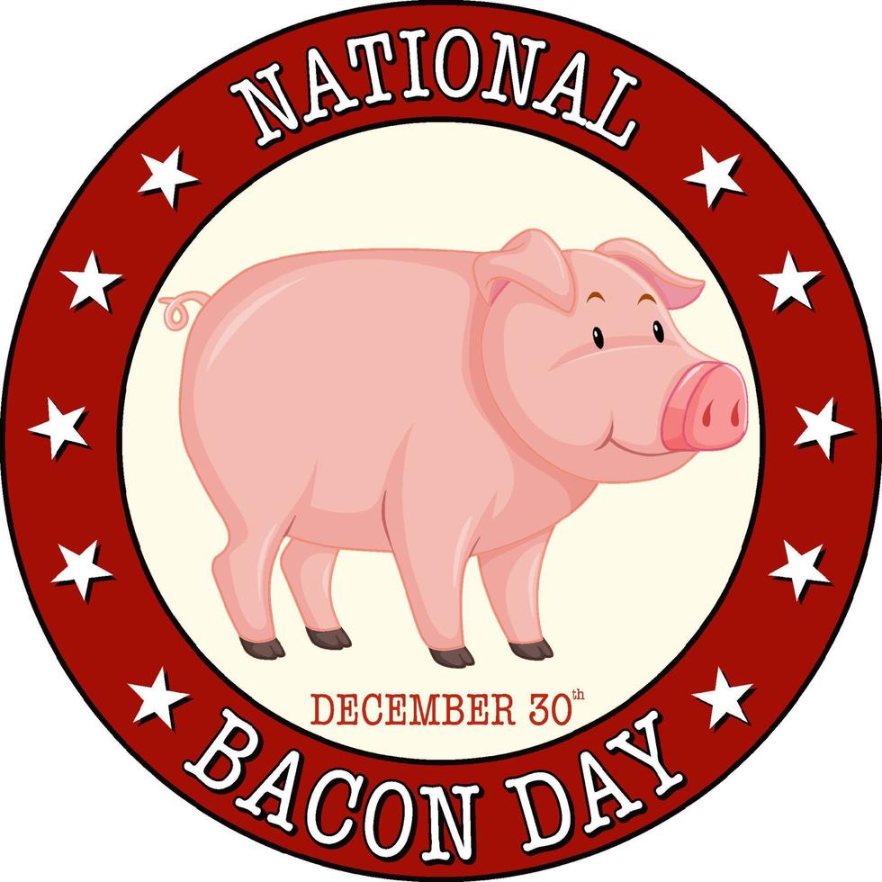 bandeira do dia internacional do bacon vetor