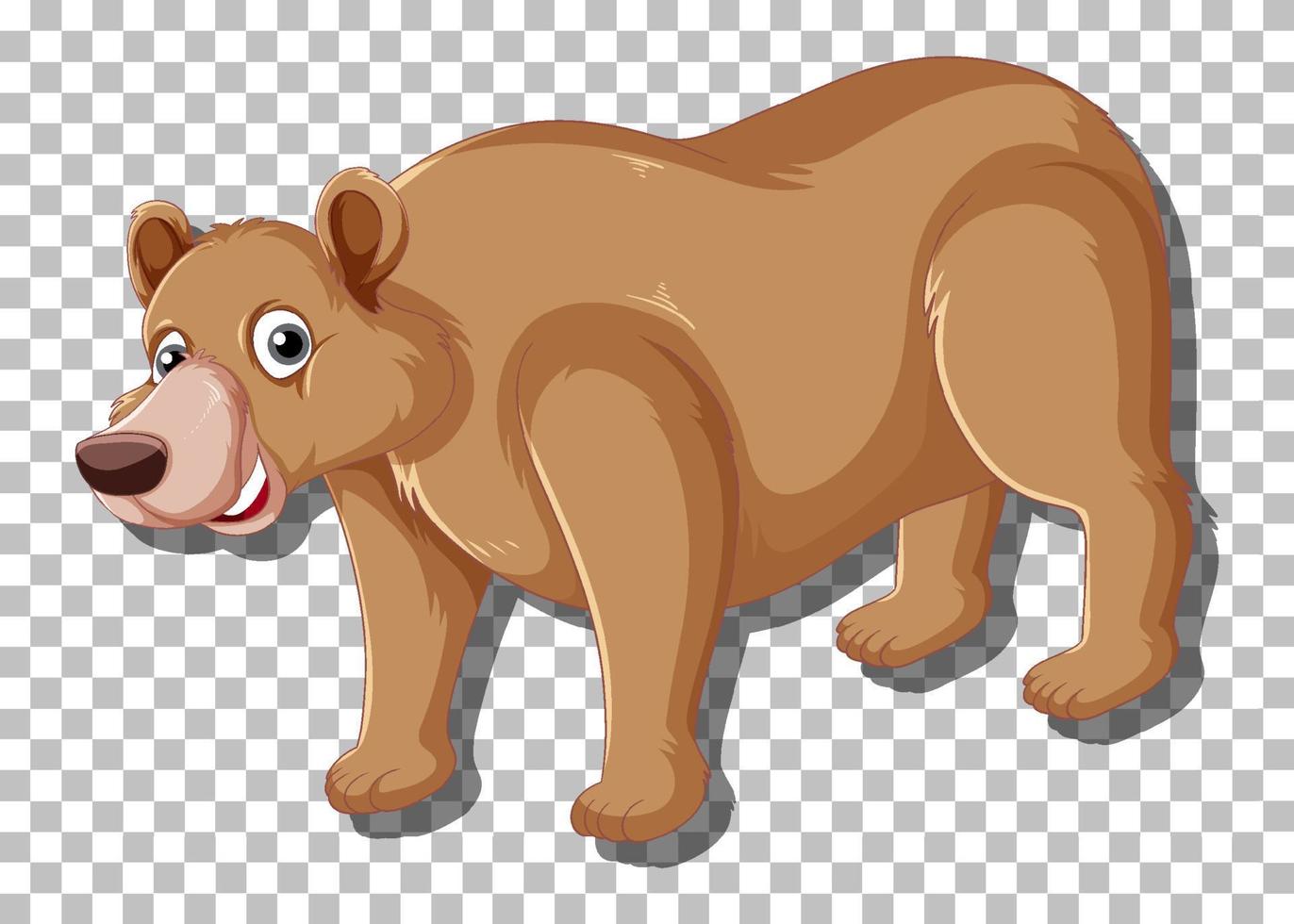 personagem de desenho animado de urso pardo isolado vetor