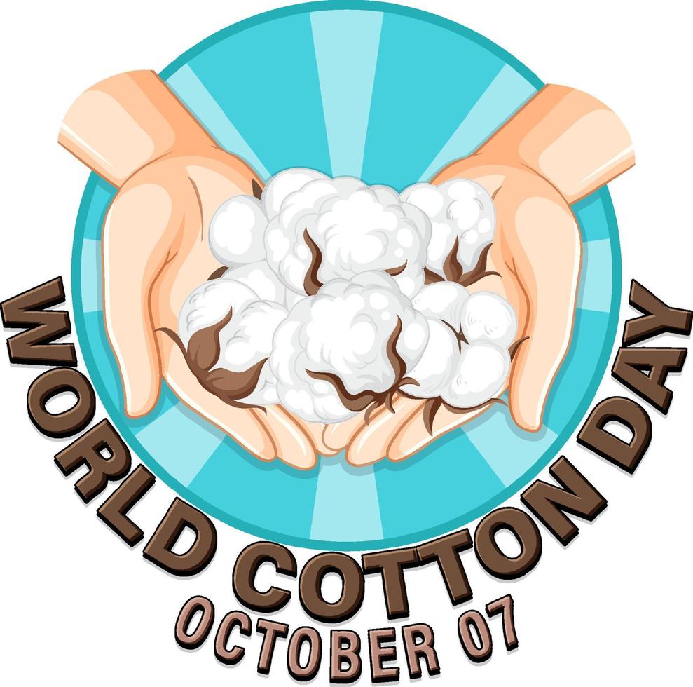 design de banner do dia mundial do algodão 7 de outubro vetor