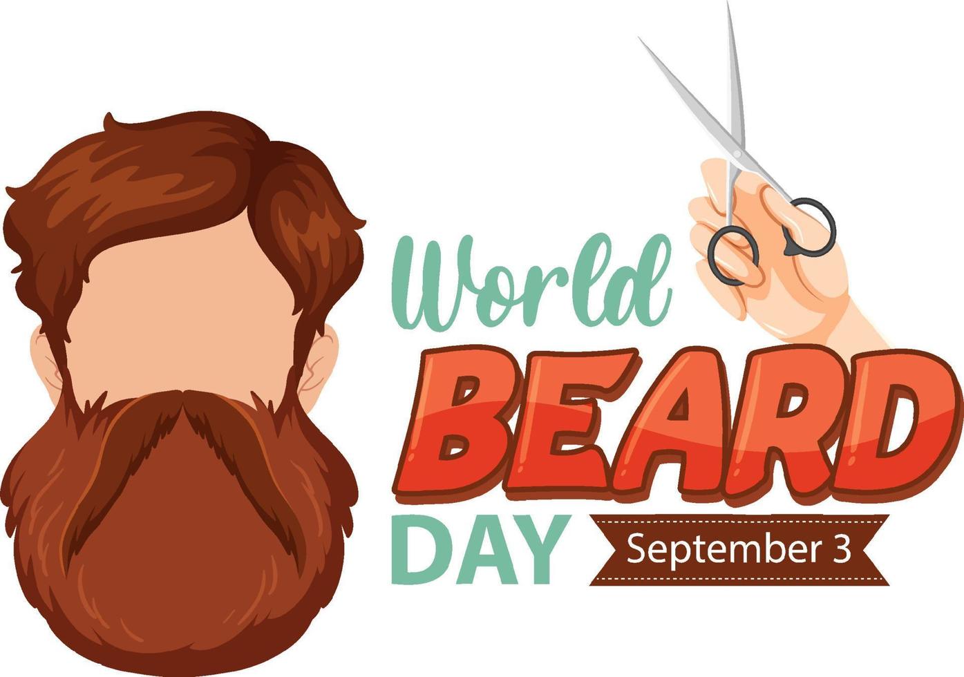 dia mundial da barba 3 de setembro vetor