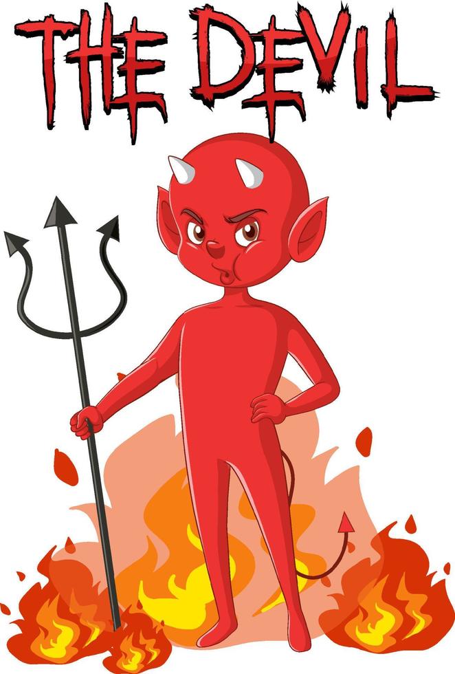 personagem de desenho animado do diabo em fundo branco vetor