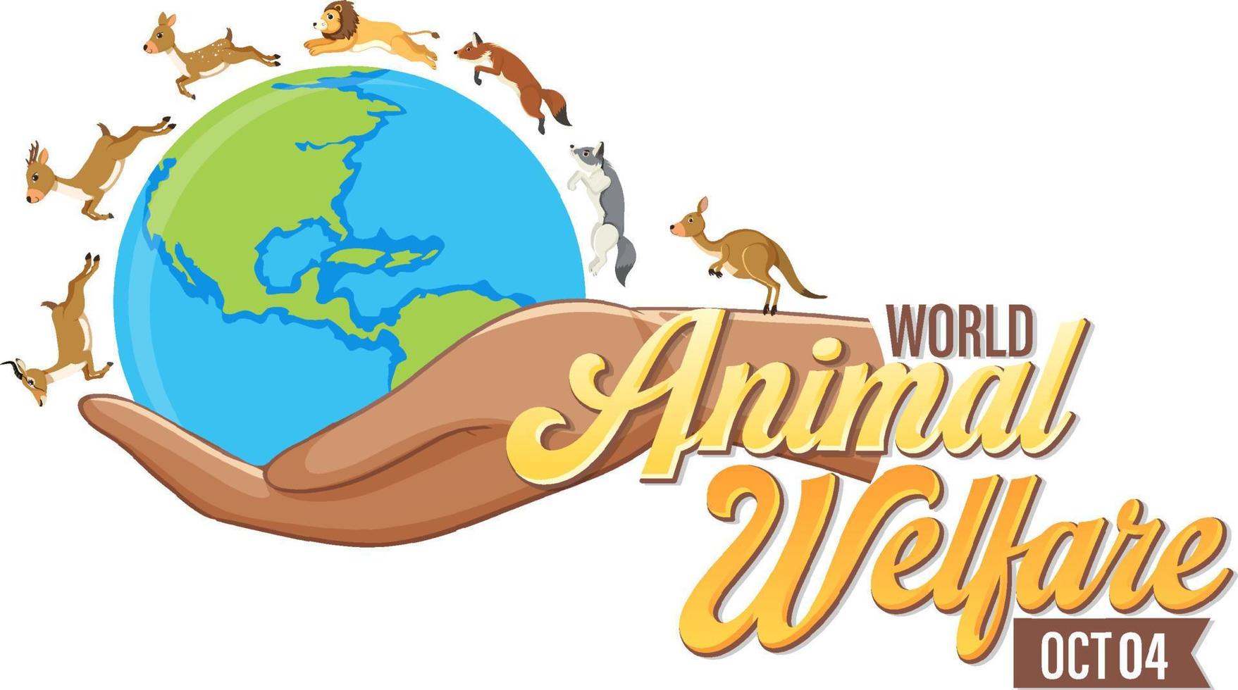 cartaz do dia mundial do bem-estar animal vetor