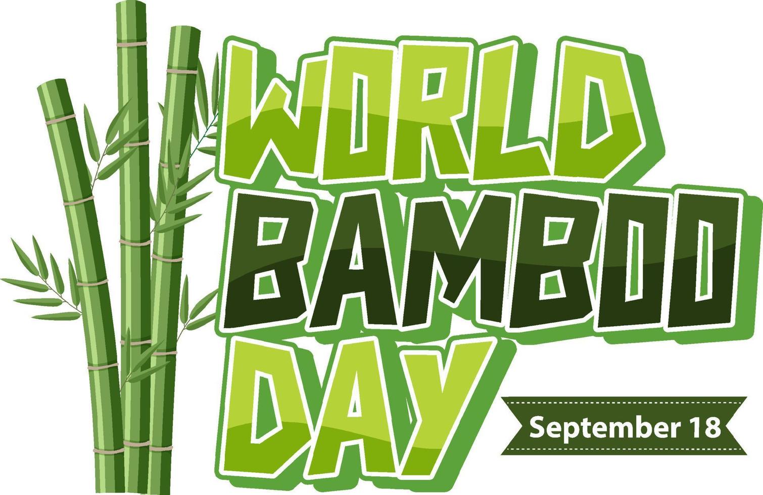 banner do logotipo do dia mundial do bambu vetor