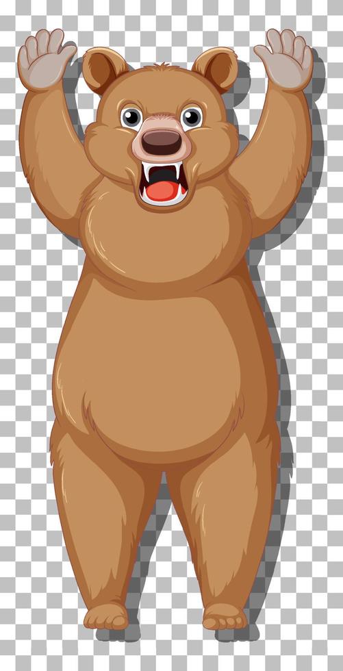 personagem de desenho animado de urso pardo isolado vetor