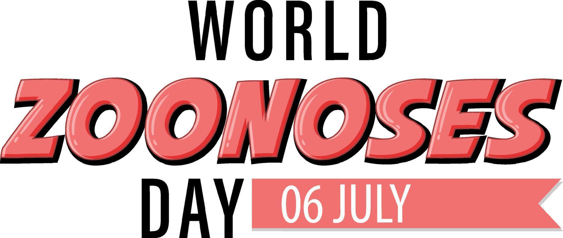 dia mundial das zoonoses em 6 de julho design de cartaz vetor