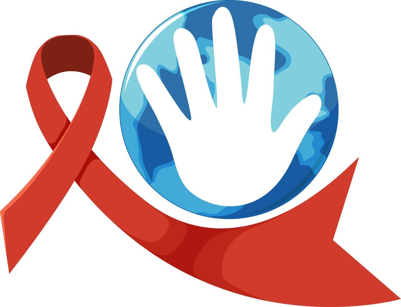 fita vermelha ajuda o símbolo do hiv vetor