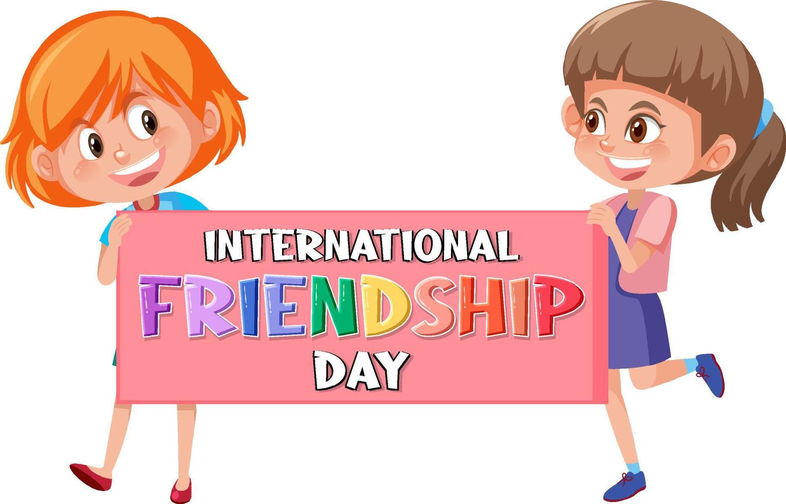 design de banner do dia internacional da amizade vetor
