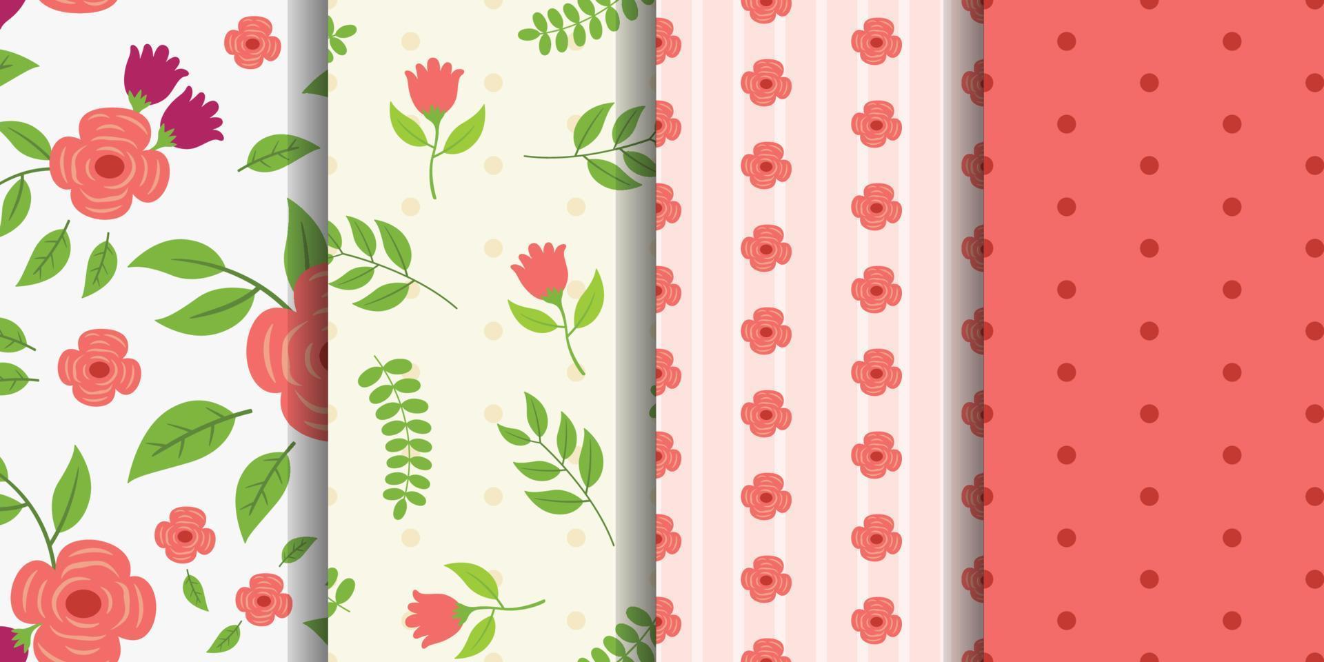 padrão sem emenda com siesta floral. pacote de papel digital floral vetor