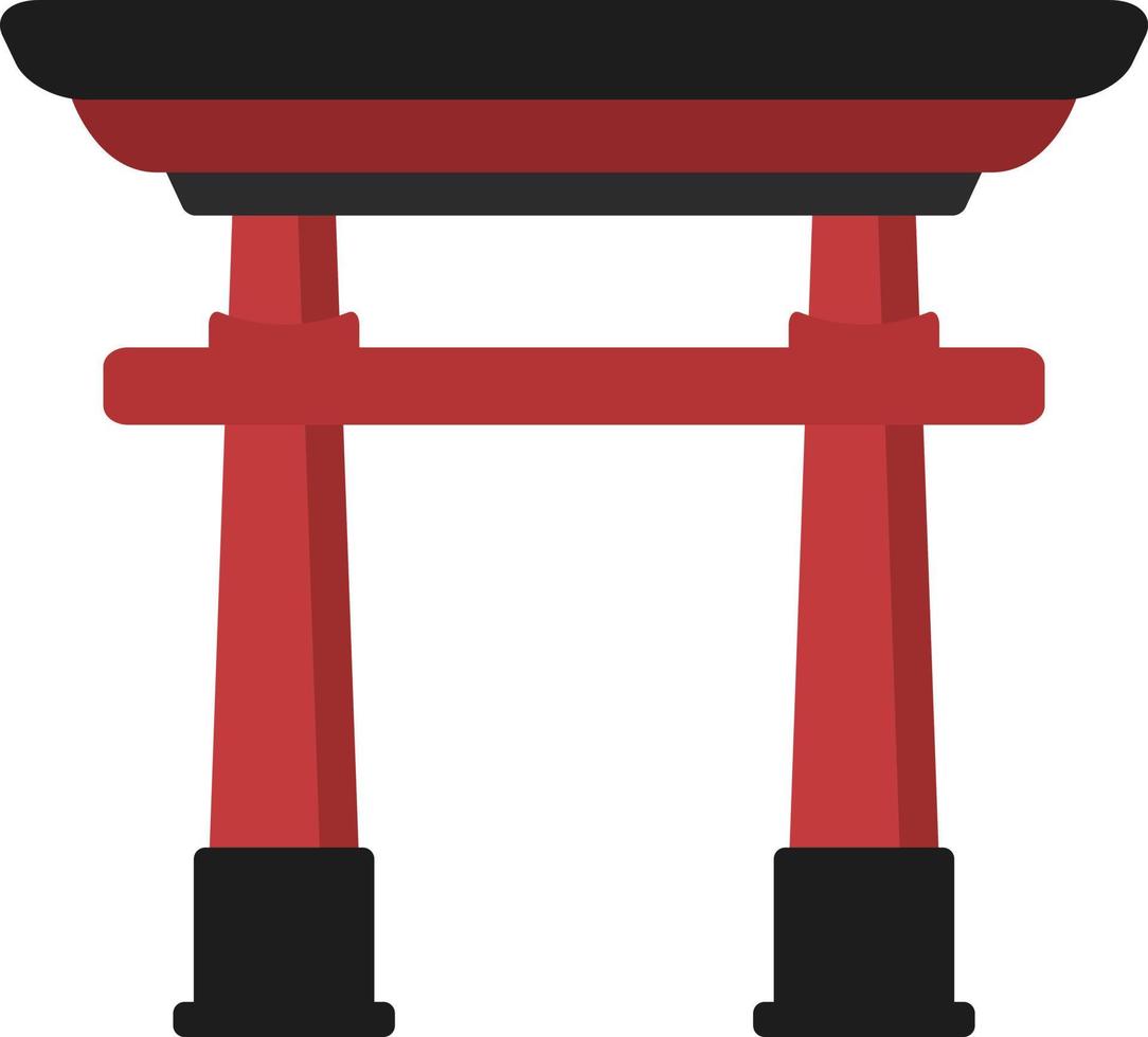 decoração torii dos desenhos animados, elemento da cultura japonesa. vetor
