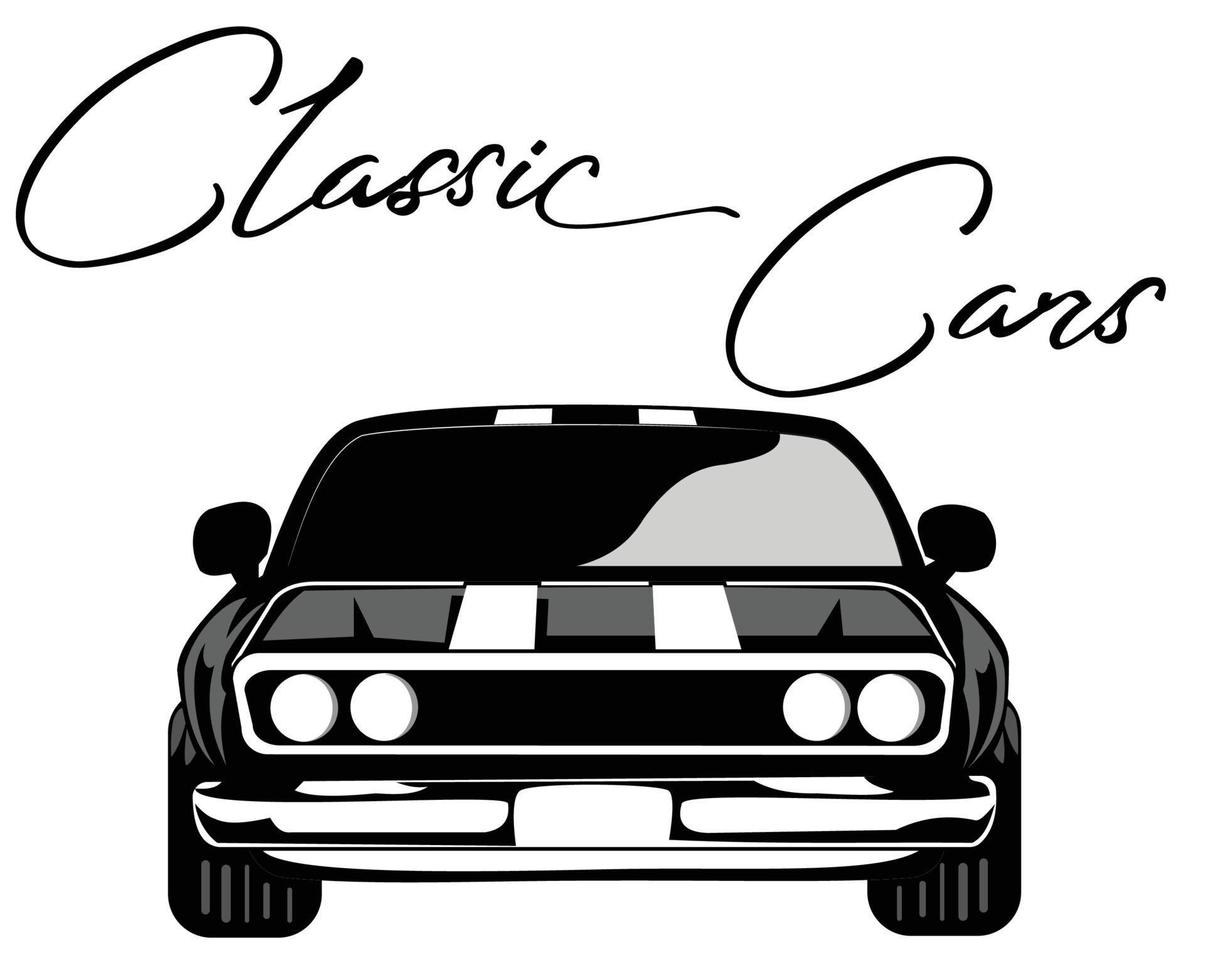 logotipo de carro clássico para clube de carros clássicos vetor