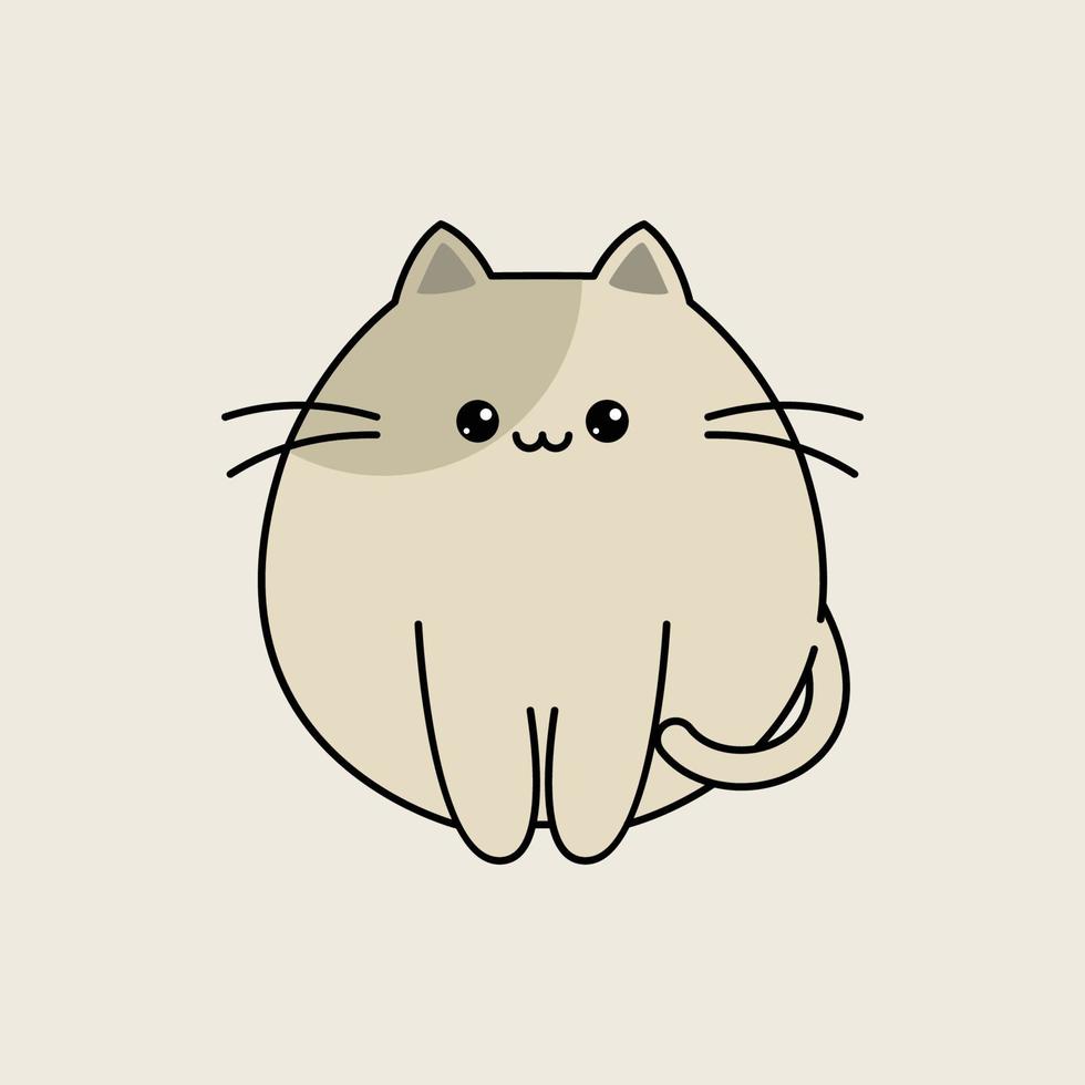 logotipo de gato bonito de desenho minimalista simples vetor