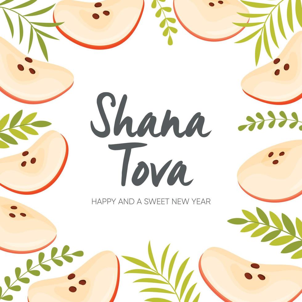 feliz dia de rosh hashaná, cartão de felicitações shana tova vetor