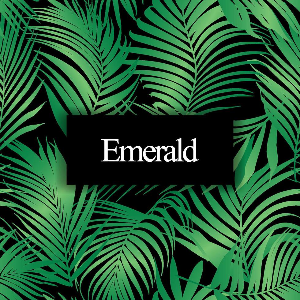 padrão perfeito de vetor de folha de palmeira esmeralda
