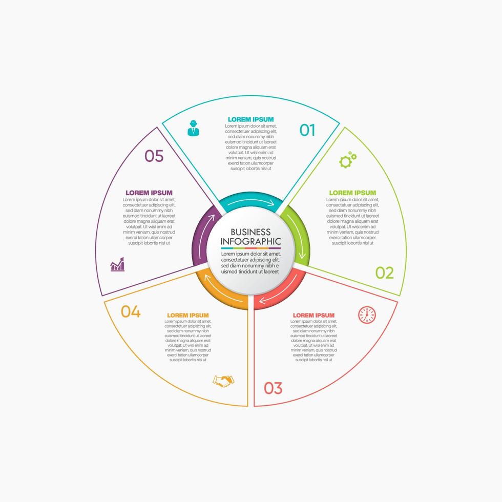 apresentação modelo de infográfico de círculo de negócios vetor