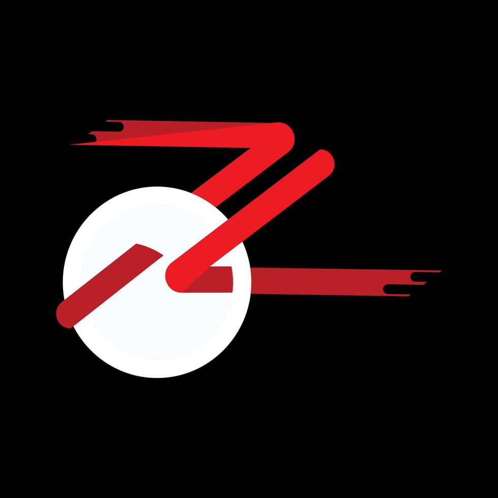 logotipo vetor letra z vermelho e preto