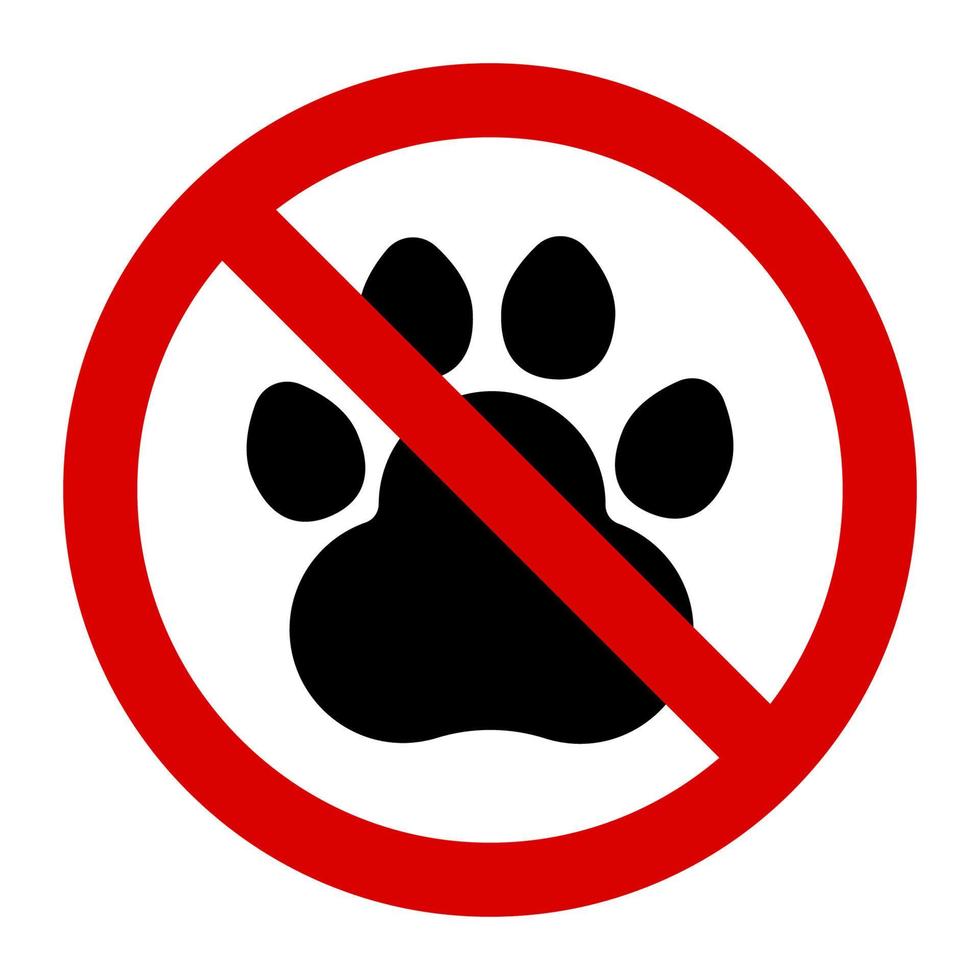 aviso não são permitidos animais de estimação sinal e símbolo ilustração vetorial de design gráfico vetor
