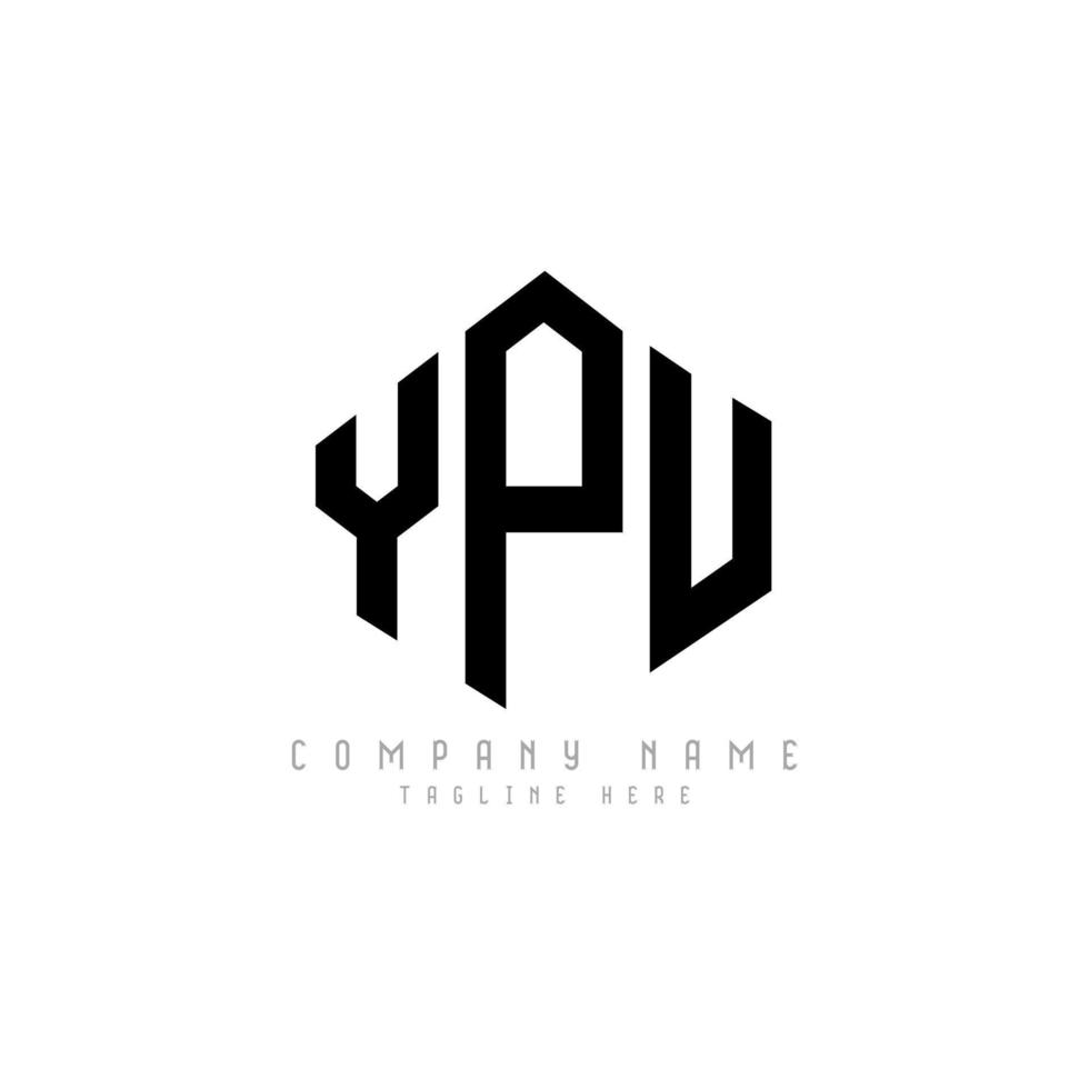 design de logotipo de carta ypu com forma de polígono. ypu polígono e design de logotipo em forma de cubo. ypu hexágono modelo de logotipo de vetor cores brancas e pretas. ypu monograma, logotipo de negócios e imóveis.