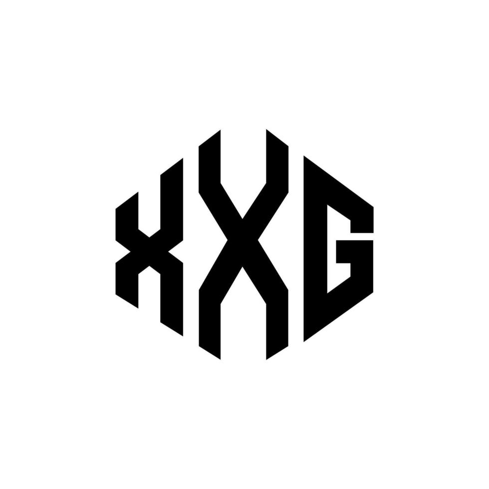 xg design de logotipo de letra com forma de polígono. xg polígono e design de logotipo em forma de cubo. xg modelo de logotipo de vetor hexágono cores brancas e pretas. xg monograma, logotipo de negócios e imóveis.