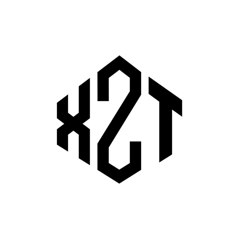 design de logotipo de letra xzt com forma de polígono. polígono xzt e design de logotipo em forma de cubo. xzt hexágono modelo de logotipo de vetor cores brancas e pretas. xzt monograma, logotipo de negócios e imóveis.