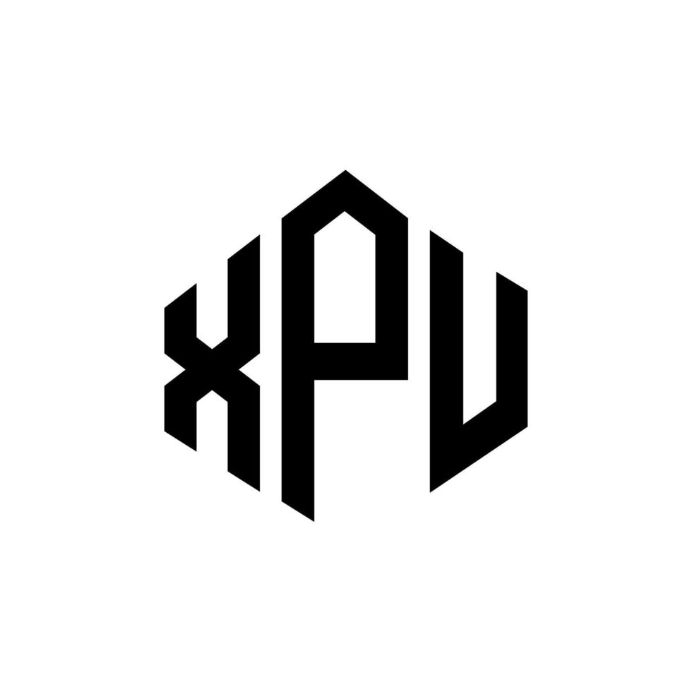 design de logotipo de letra xpu com forma de polígono. polígono xpu e design de logotipo em forma de cubo. xpu hexágono vector logotipo modelo cores brancas e pretas. xpu monograma, logotipo de negócios e imóveis.