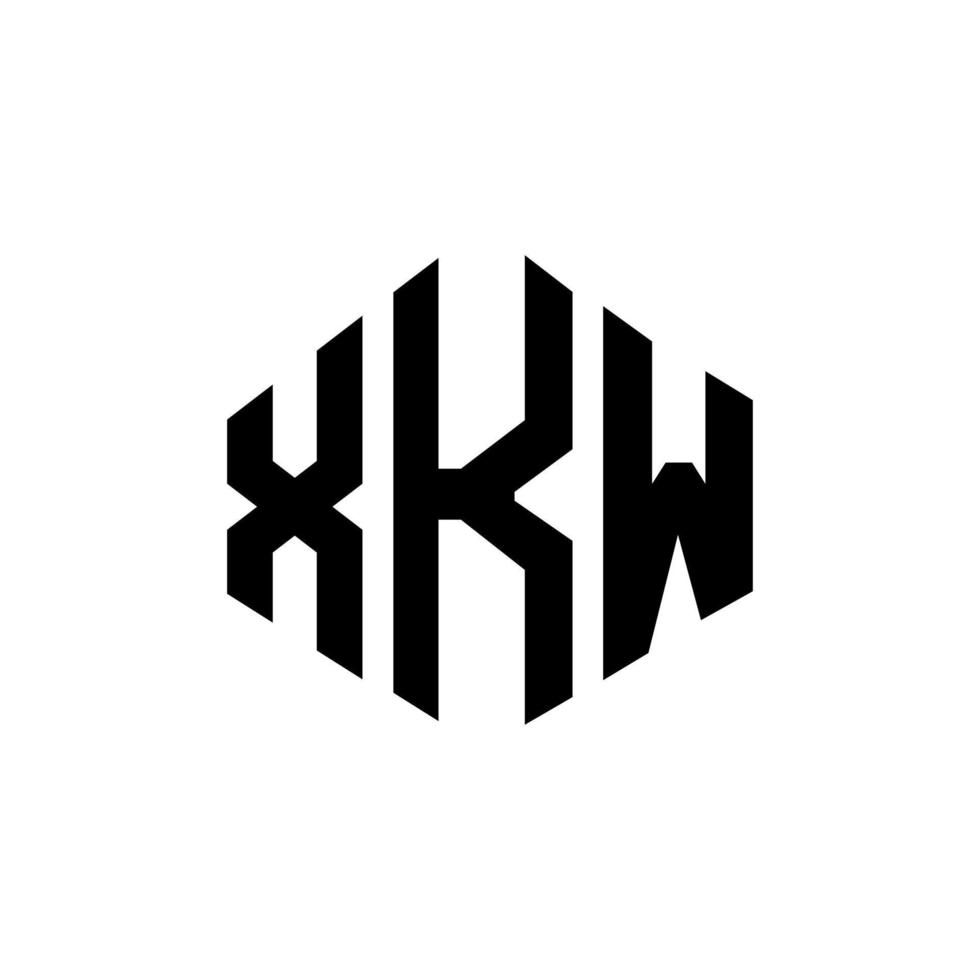 design de logotipo de letra xkw com forma de polígono. polígono xkw e design de logotipo em forma de cubo. xkw hexágono vector logotipo modelo cores brancas e pretas. xkw monograma, logotipo de negócios e imóveis.