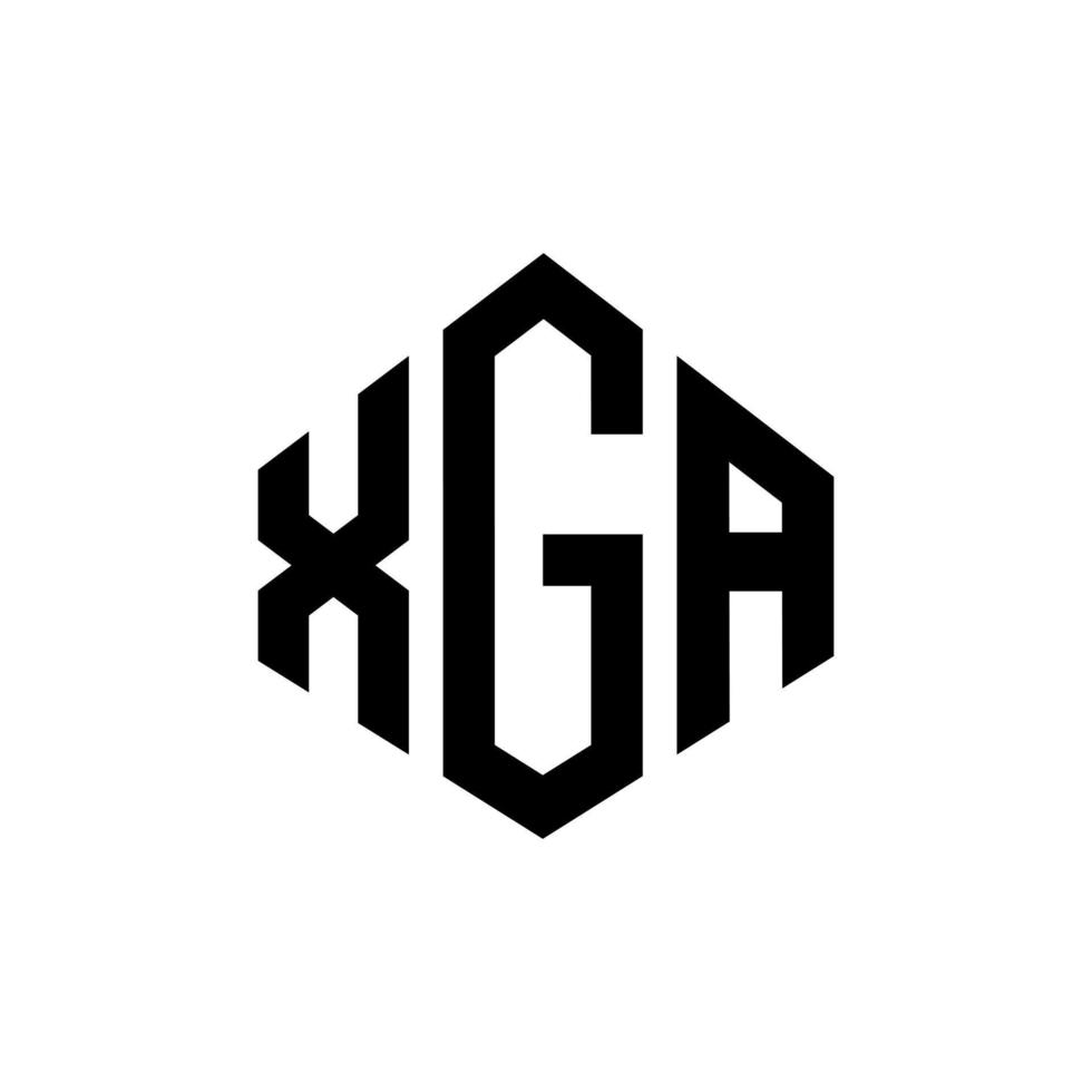design de logotipo de letra xga com forma de polígono. polígono xga e design de logotipo em forma de cubo. xga modelo de logotipo de vetor hexágono cores brancas e pretas. xga monograma, logotipo de negócios e imóveis.