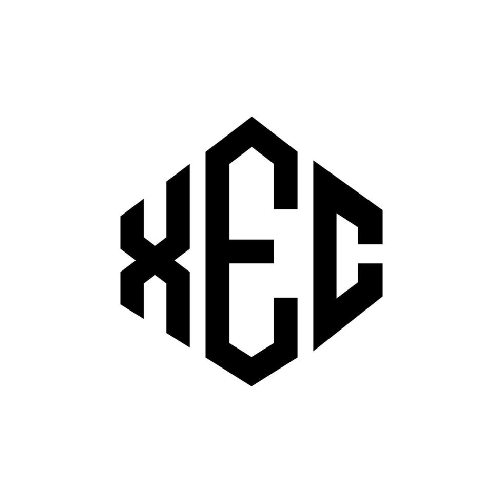 xec carta logotipo design com forma de polígono. xec polígono e design de logotipo em forma de cubo. xec hexágono vector logotipo modelo cores brancas e pretas. xec monograma, logotipo de negócios e imóveis.