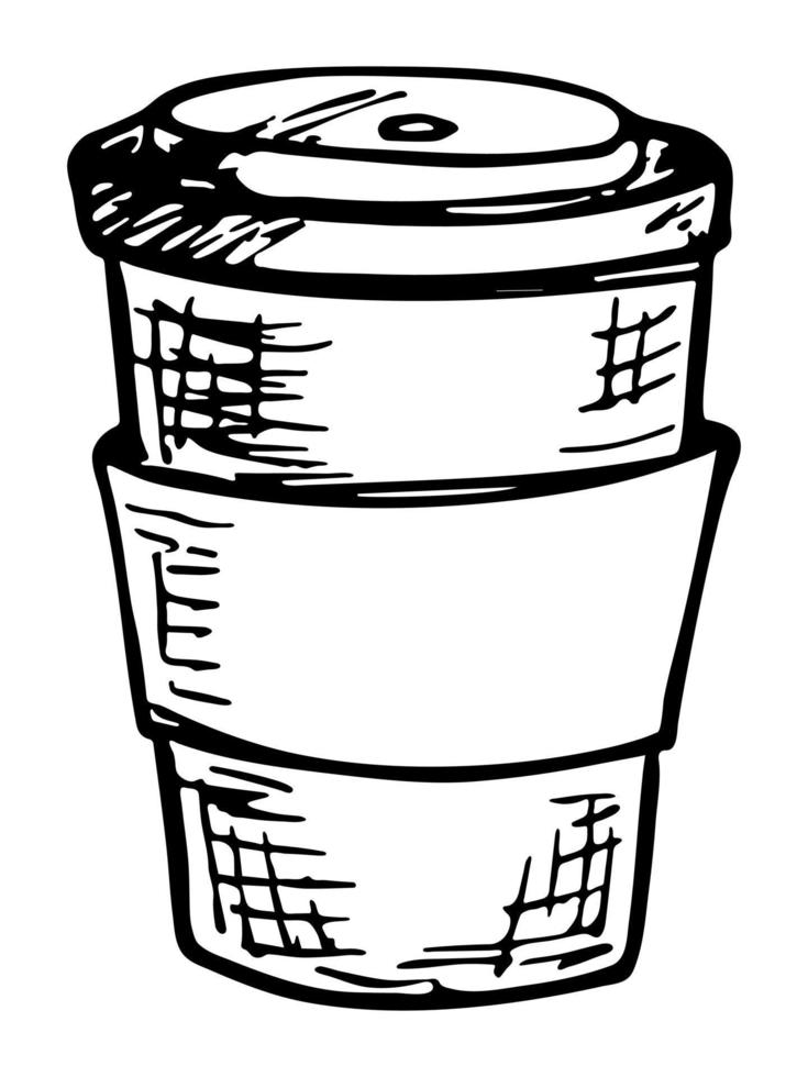 xícara fofa de ilustração de chá ou café. clipart de copo simples. doodle em casa aconchegante vetor