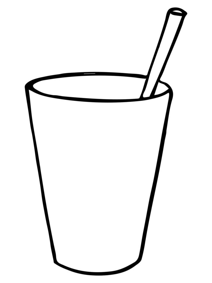 lindo copo de água, suco ou refrigerante. ilustração de vidro. clipart de bebida simples vetor