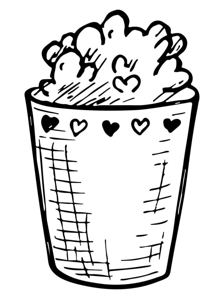 ilustração de milk-shake fofo. clipart de copo simples. rabisco de bebida bonita vetor