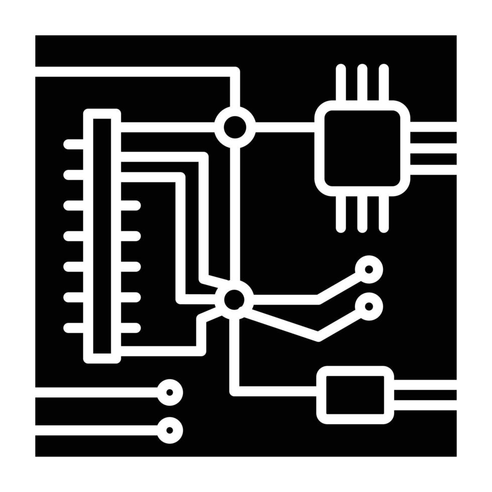 estilo de ícone da placa pcb vetor