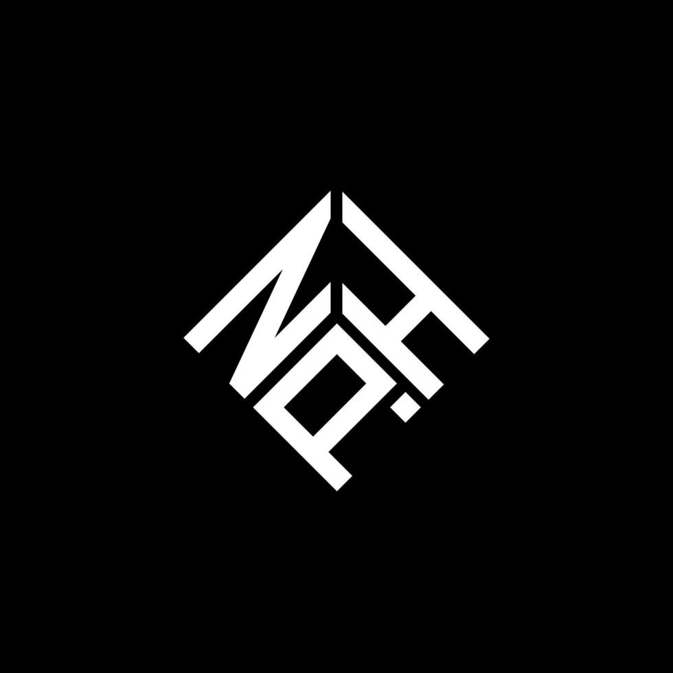design de logotipo de carta nph em fundo preto. conceito de logotipo de letra de iniciais criativas nph. design de letra nph. vetor