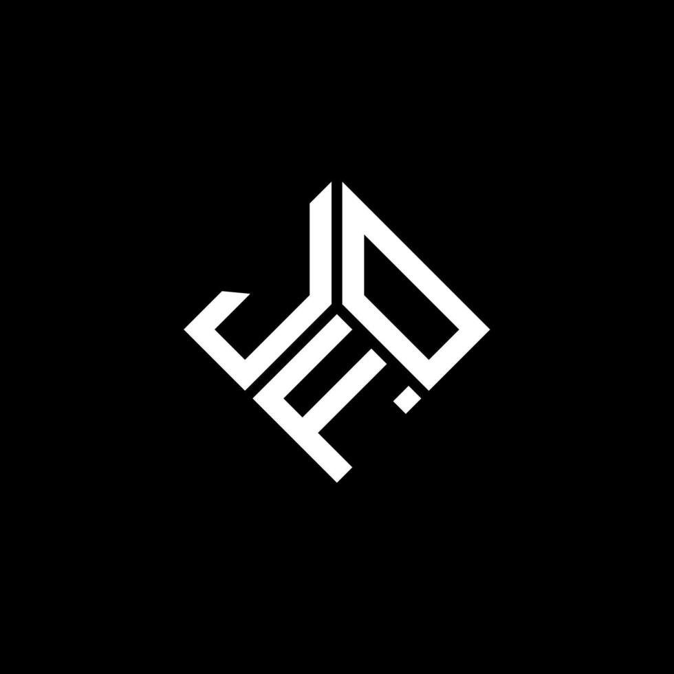 design de logotipo de carta jfo em fundo preto. conceito de logotipo de letra de iniciais criativas jfo. design de letra jfo. vetor