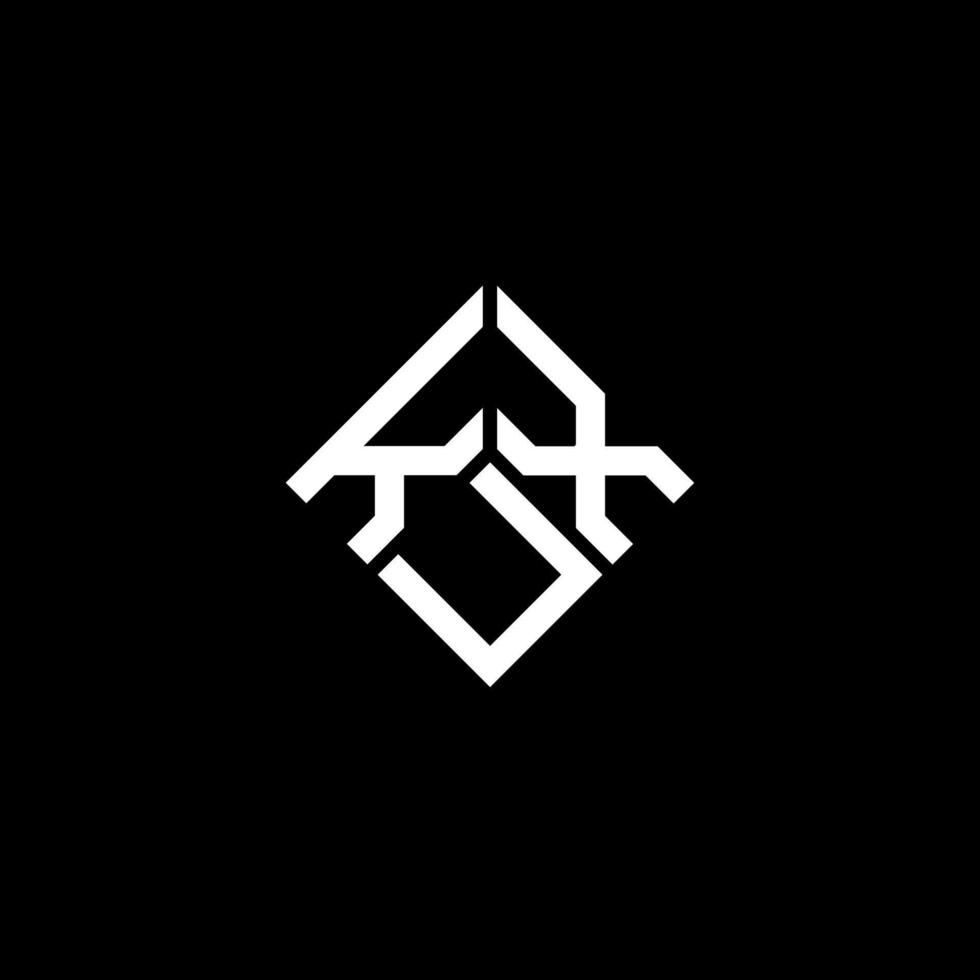 design de logotipo de letra kux em fundo preto. conceito de logotipo de letra de iniciais criativas kux. design de letra kux. vetor