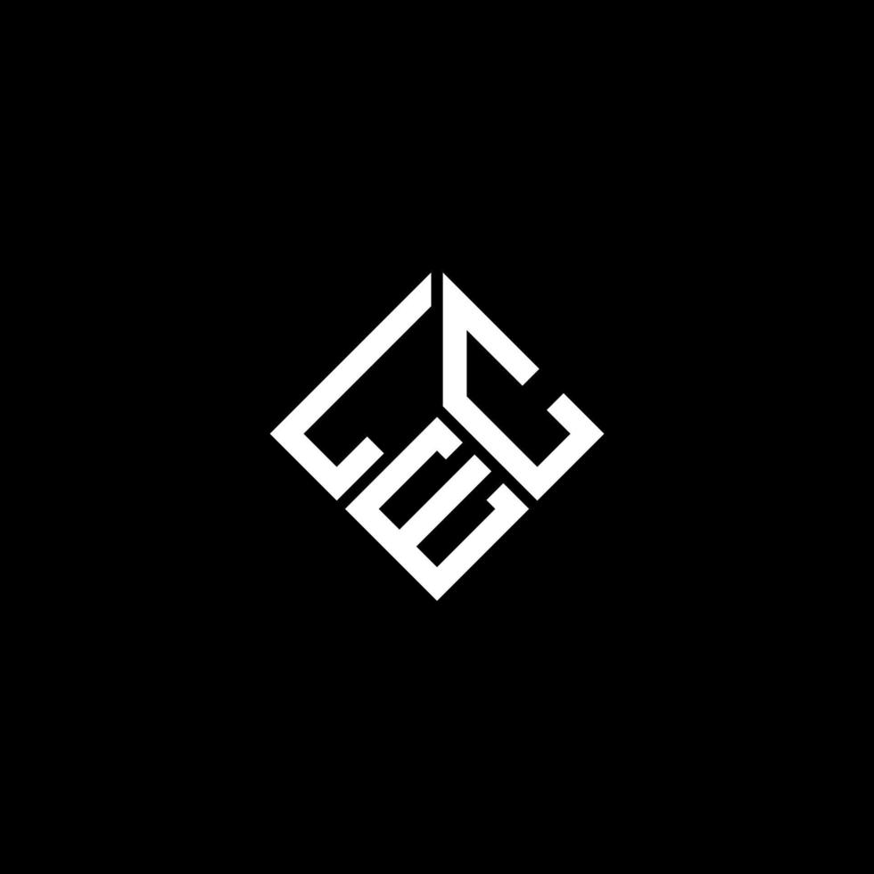 design de logotipo de letra lec em fundo preto. conceito de logotipo de letra de iniciais criativas lec. design de letras lec. vetor