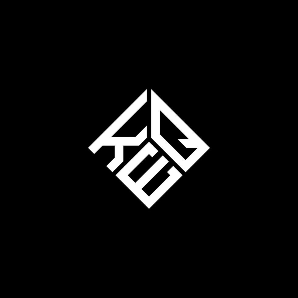design de logotipo de letra keq em fundo preto. conceito de logotipo de letra de iniciais criativas keq. design de letra keq. vetor