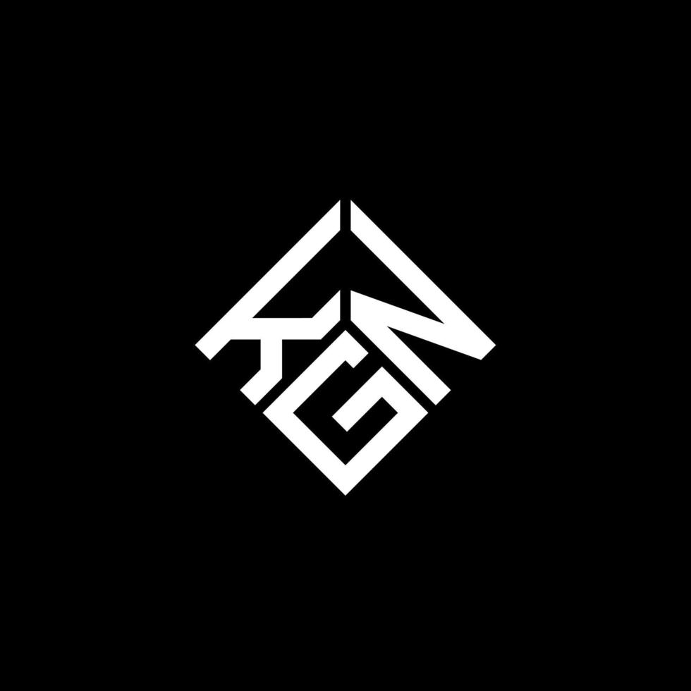 design de logotipo de carta kgn em fundo preto. conceito de logotipo de letra de iniciais criativas kgn. desenho de letras kgn. vetor