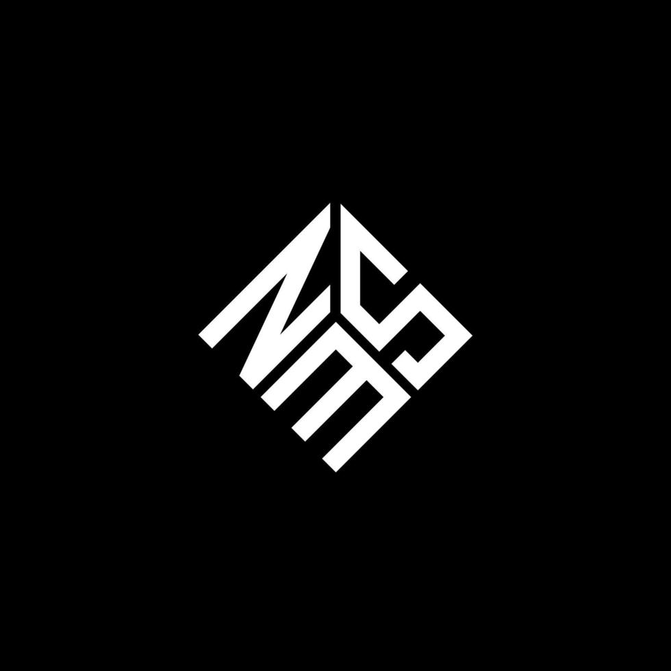 design de logotipo de letra nms em fundo preto. conceito de logotipo de letra de iniciais criativas nms. design de letras nms. vetor