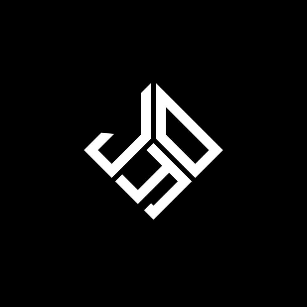 design de logotipo de carta jyo em fundo preto. conceito de logotipo de letra de iniciais criativas jyo. design de letra jyo. vetor