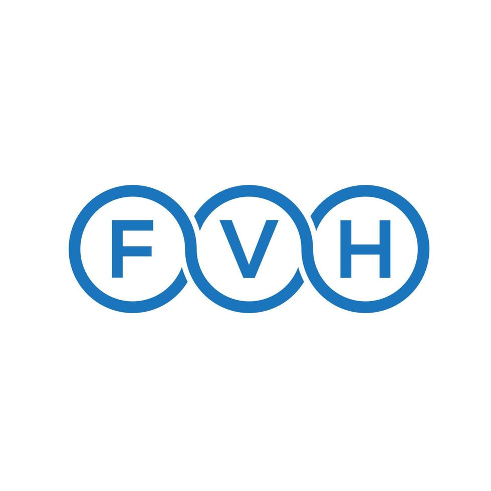 design de logotipo de carta fvh em fundo preto. conceito de logotipo de letra de iniciais criativas fvh. design de letras fvh. vetor