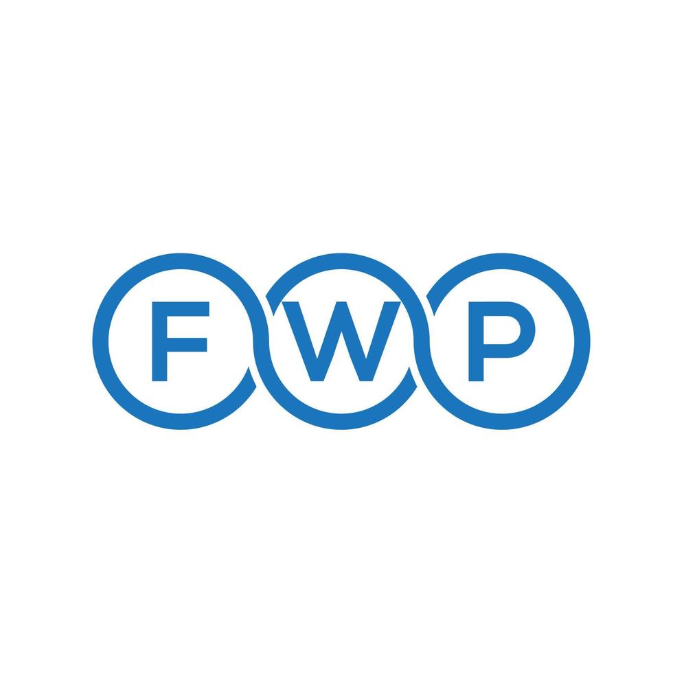 design de logotipo de carta fwp em fundo preto. conceito de logotipo de carta de iniciais criativas fwp. design de letra fwp. vetor