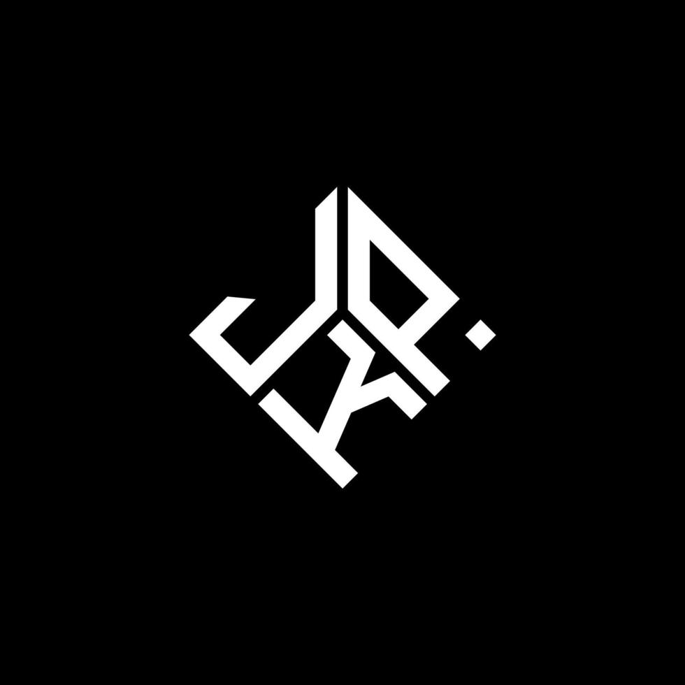 design de logotipo de carta jkp em fundo preto. conceito de logotipo de letra de iniciais criativas jkp. design de letra jkp. vetor