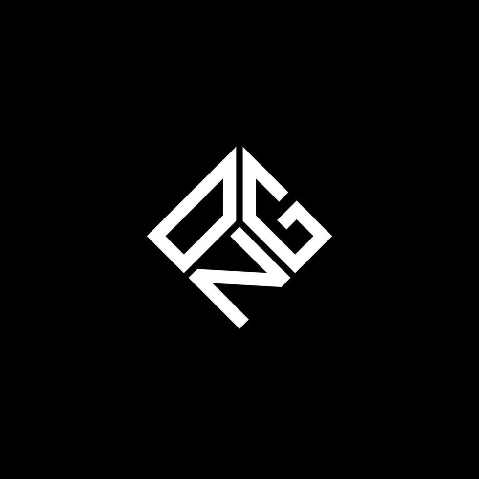 design de logotipo de letra ong em fundo preto. ong conceito de logotipo de letra de iniciais criativas. ong design de letras. vetor