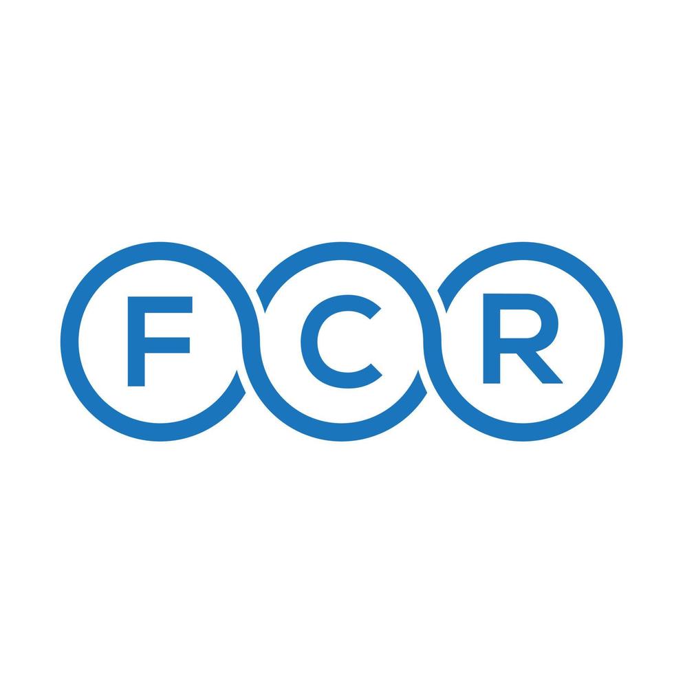 design de logotipo de carta fcr em fundo preto. conceito de logotipo de letra de iniciais criativas fcr. design de letra fcr. vetor